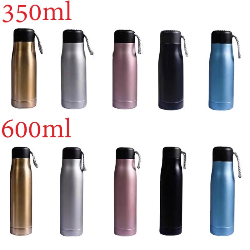 304 Stainless Steel Vacuum Thermal Water Bottles 350ML 600ML Outdoors Camping Customized Tea Bottles Thermos Flasks With Handle