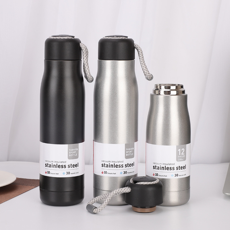 304 Stainless Steel Vacuum Thermal Water Bottles 350ML 600ML Outdoors Camping Customized Tea Bottles Thermos Flasks With Handle