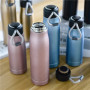 304 Stainless Steel Vacuum Thermal Water Bottles 350ML 600ML Outdoors Camping Customized Tea Bottles Thermos Flasks With Handle