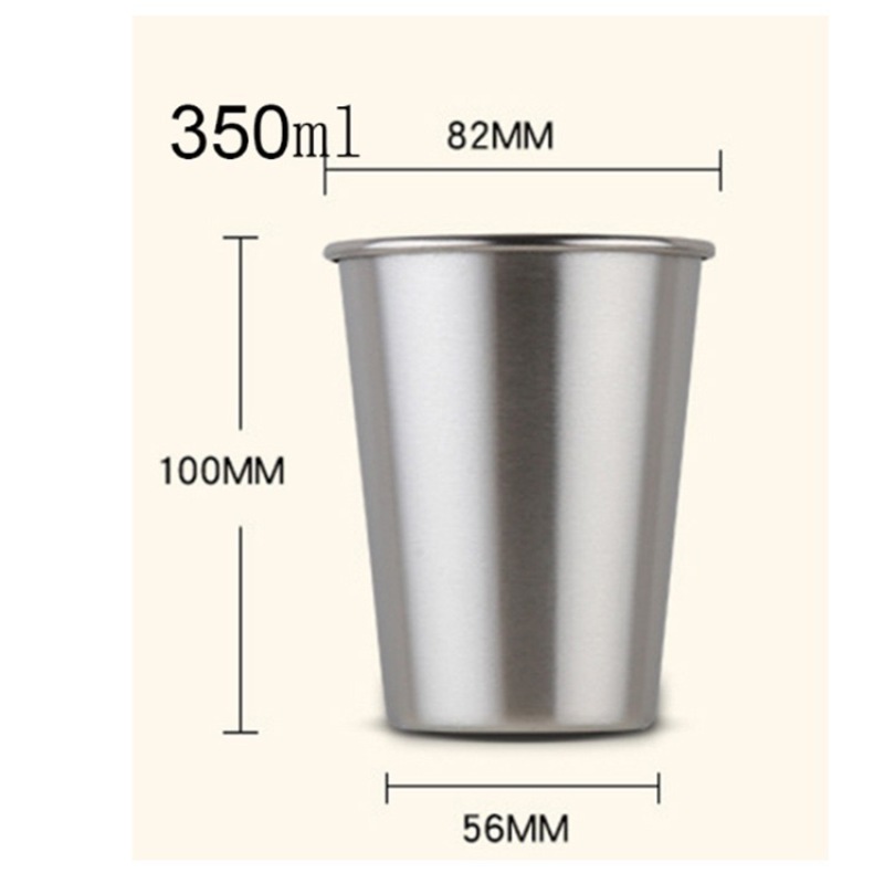 BORGE 12oz Wholesale Custom Logo Stackable Single Wall 304 Stainless Steel Pint Cup Bar Tumblr Cup
