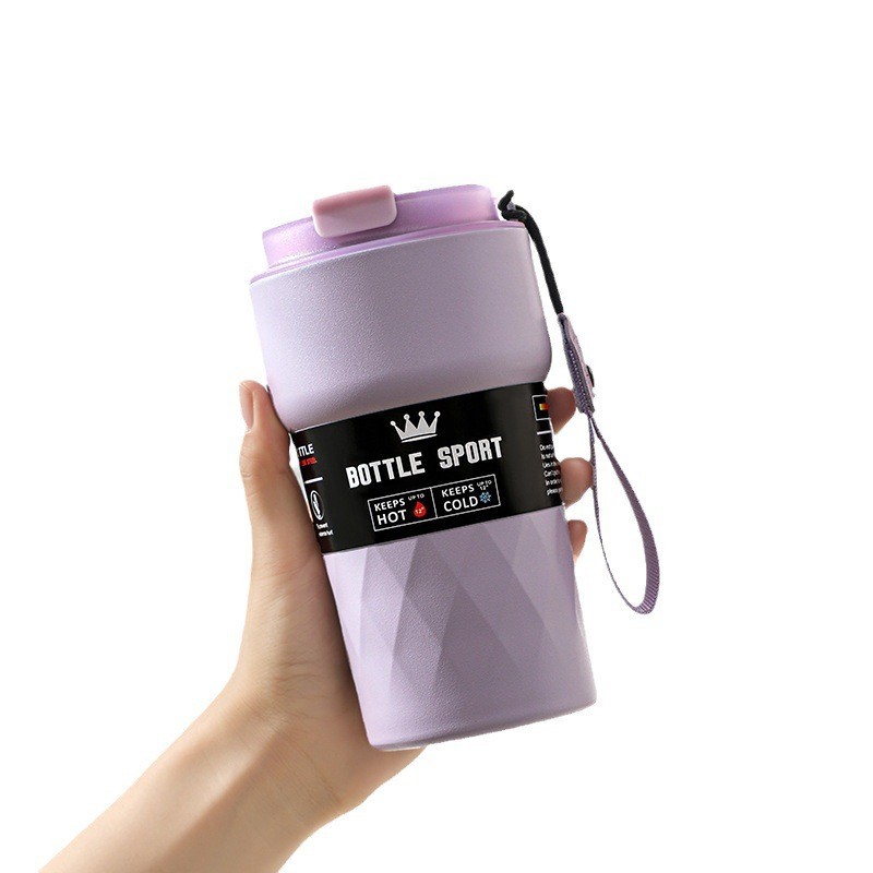 Portable Double-Layer 304 Stainless Steel Coffee Cup Intelligent Temperature Measurement Vacuum Insulated Thermos Mug for Car