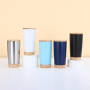 BORGE Customized Insulated Vacuum 20Oz Powder Coated Travel Mug Stainless Steel Tumbler  with Wood Lid