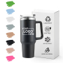 New Style 40 Oz Print Handle Cup Insulated Metal Tumbler Cup With Lid Tumbler Stainless Steel