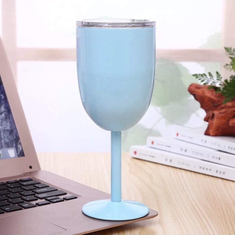 BORGE Hot Sale China Supplier 10oz Double Wall Stainless Steel Tumbler Goblet With Lid Metal Drinking Cup