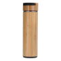 BORGE Customized 550ml Double Wall Insulated Stainless Steel Bamboo Water Bottle Tumbler Thermal Tea Flask With Tea Infuser