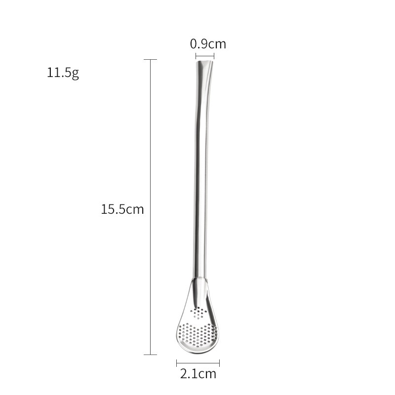 BORGE Stainless Steel Food Grade Argentina Yerba Mate Tea Bombilla Drinking Mate Spoon Straw With Filter