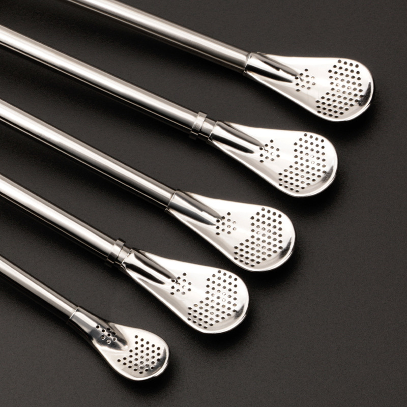 BORGE Stainless Steel Food Grade Argentina Yerba Mate Tea Bombilla Drinking Mate Spoon Straw With Filter