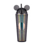 Wholesale Bulk Bpa Free 24oz Double Wall Plastic Mickey Tumblr Cup With Lid Straw With Ears Lid