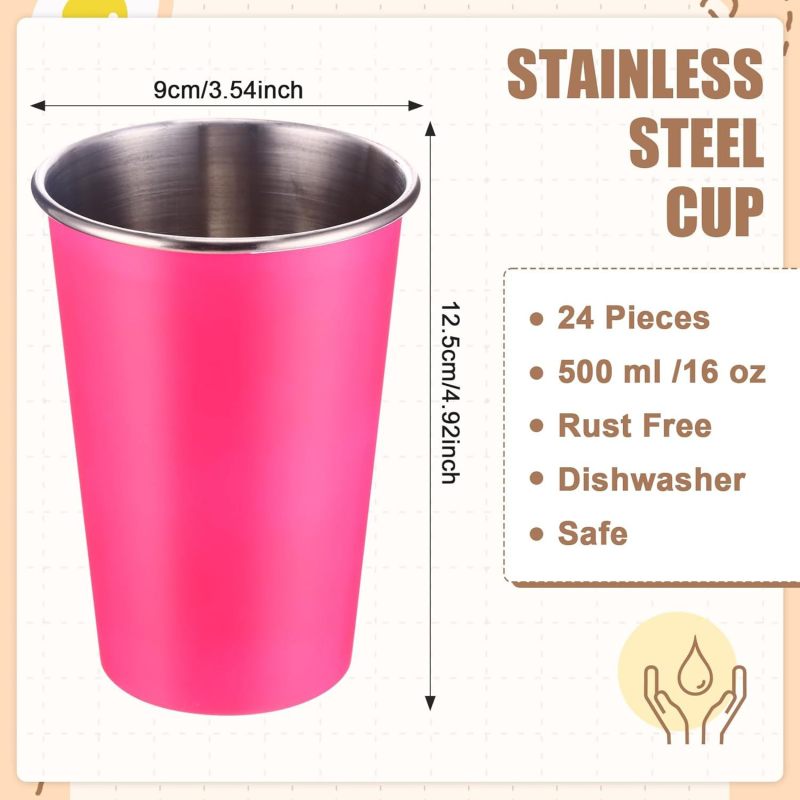 BORGE 350ml/500ml Single Wall Powder Coating Stainless Steel Tumbler Soda Juice Cup for Travel Outdoor