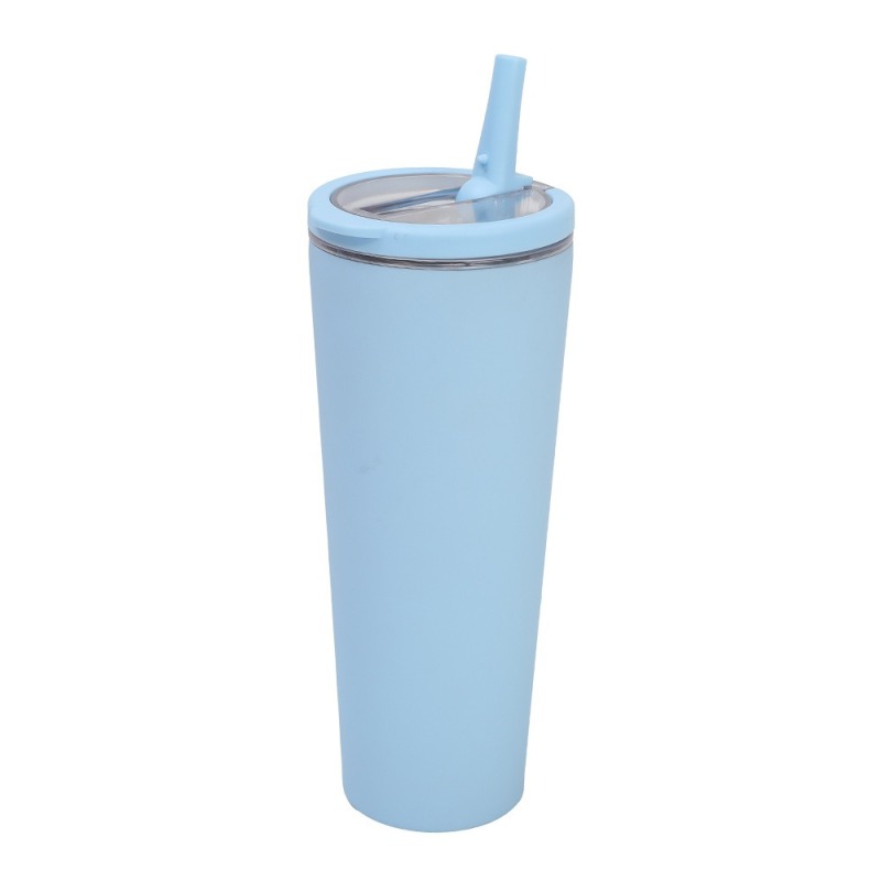 New Arrival Double Wall 304 Stainless Steel Water Cup Leak Proof Straw Cup Travel Coffee Mug