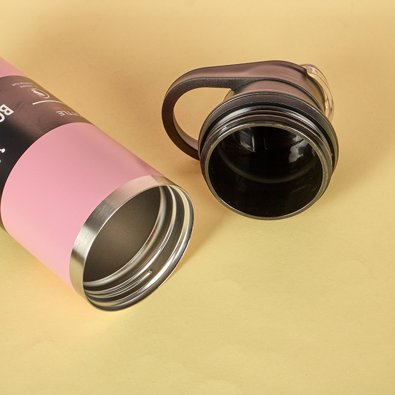 BORGE Large Capacity Powder Coating Double Wall Insulated Stainless Vacuum Flask Steel Snap Buckle Vacuum Bottle With Handle