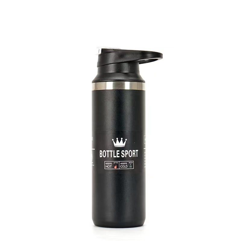 BORGE Large Capacity Powder Coating Double Wall Insulated Stainless Vacuum Flask Steel Snap Buckle Vacuum Bottle With Handle