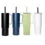 Portable 32oz Stainless Steel Tumbler Eco-Friendly Leakproof Double Wall Vacuum Cup with Straw