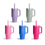 Portable 32oz Stainless Steel Tumbler Eco-Friendly Leakproof Double Wall Vacuum Cup with Straw