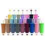 Hot Selling 24 oz  Tumbler Plastic Cup With Lid and Straw Double Wall Reusable Bubble Tea Custom Plastic Cups