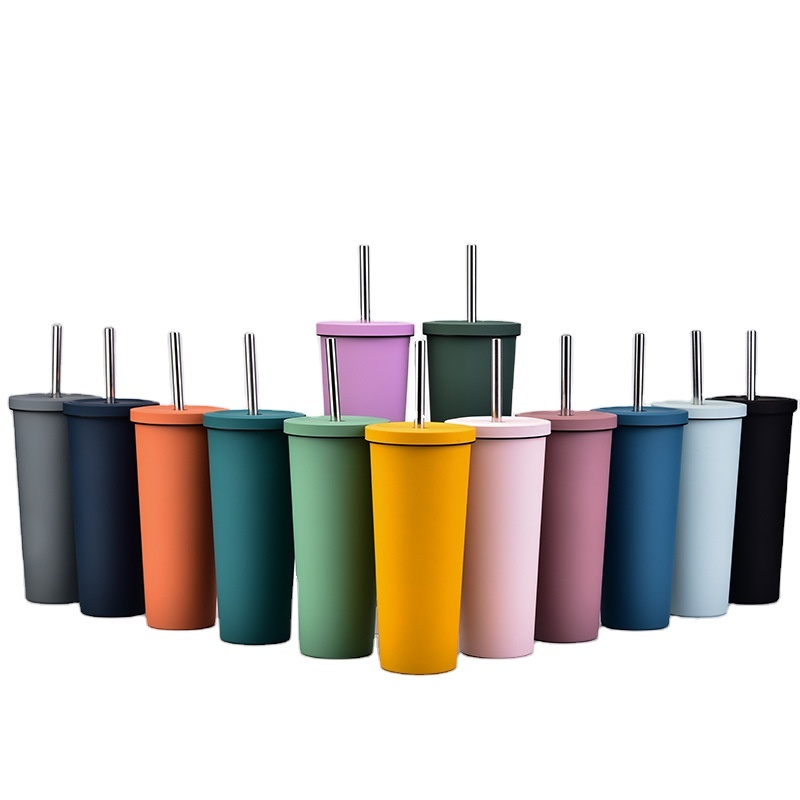 Wholesale 24oz Double Wall 304 Stainless Steel Tumbler Thermal  Vacuum Insulated Coffee Mugs with Straw
