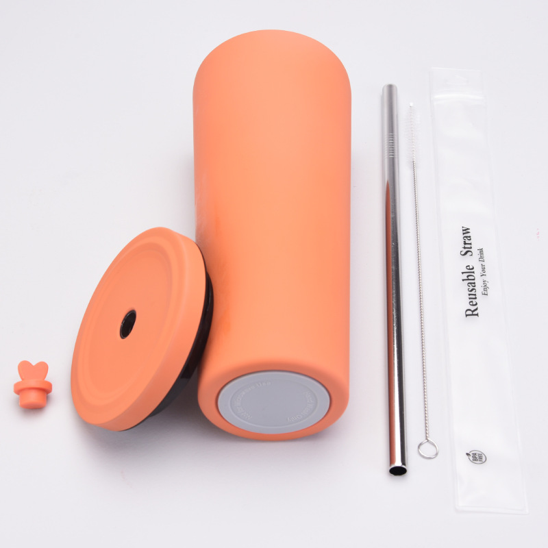 Wholesale 24oz Double Wall 304 Stainless Steel Tumbler Thermal Vacuum Insulated Coffee Mugs with Straw