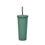 Wholesale 24oz Double Wall 304 Stainless Steel Thermal Vacuum Insulated Coffee Matte Tumbler With Straw