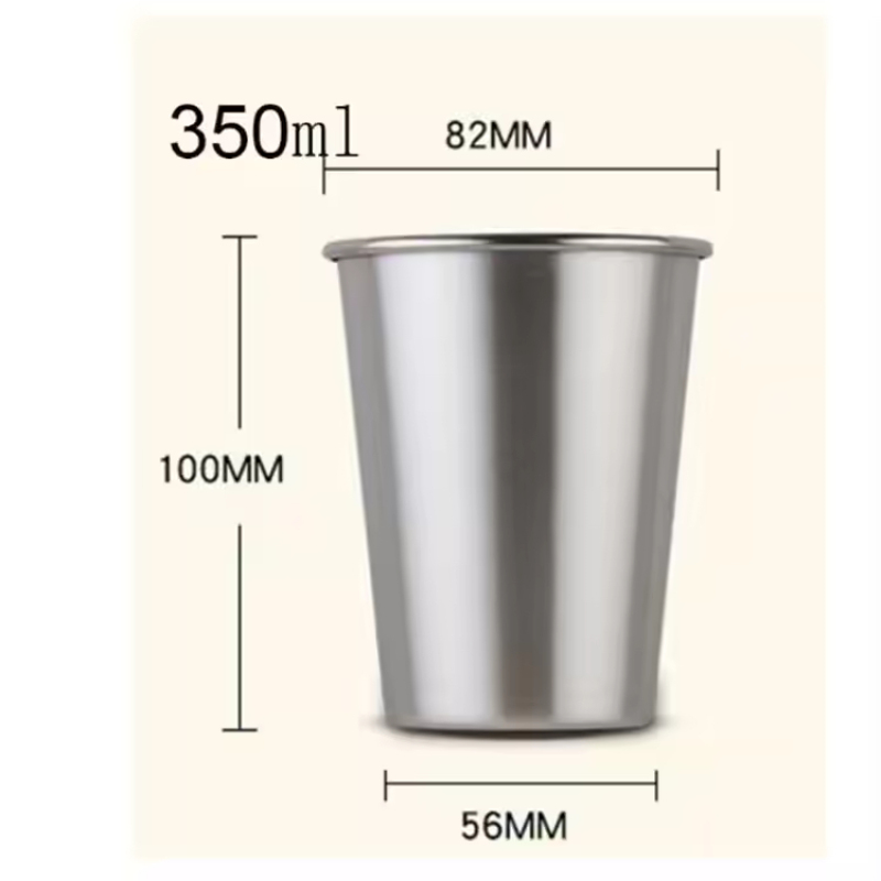 BORGE 250ml 300ml 500ml Single Wall 304 Stainless Steel Pint Beer Drink Stainless Steel Mug for Drinkware