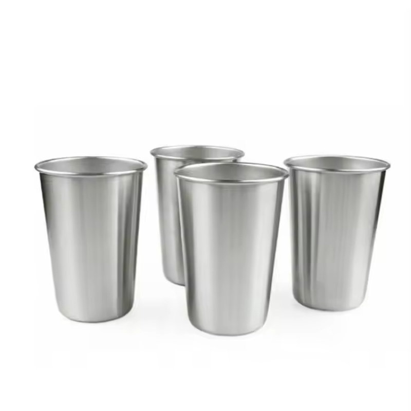 BORGE 250ml 300ml 500ml Single Wall 304 Stainless Steel Pint Beer Drink Stainless Steel Mug for Drinkware