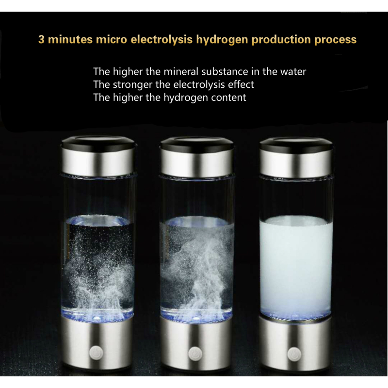 450ML Portable Rechargeable Rich Hydrogen Water Generator Bottle Pure H2 Alkaline Water Drinking Bottle