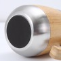 Factory Direct Egg Shaped Double Wall Bamboo Cup 450ml 304 Stainless Steel Rodless Wine Thermos High Quality Insulated Cup