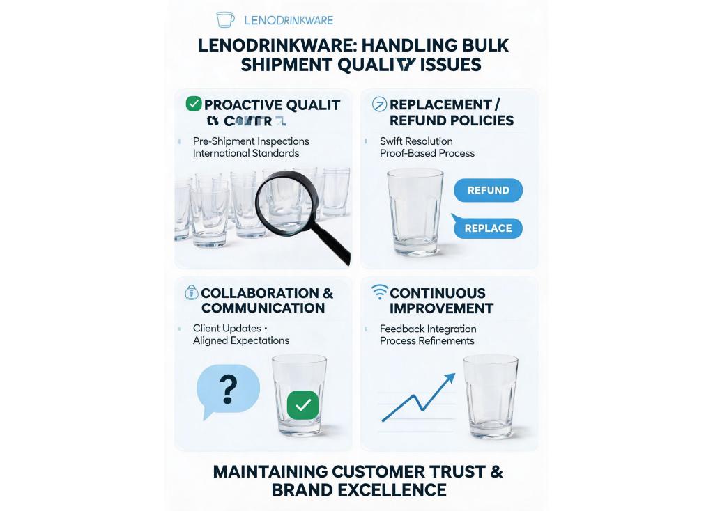 How do manufacturers typically handle defective products or quality issues in bulk shipments?