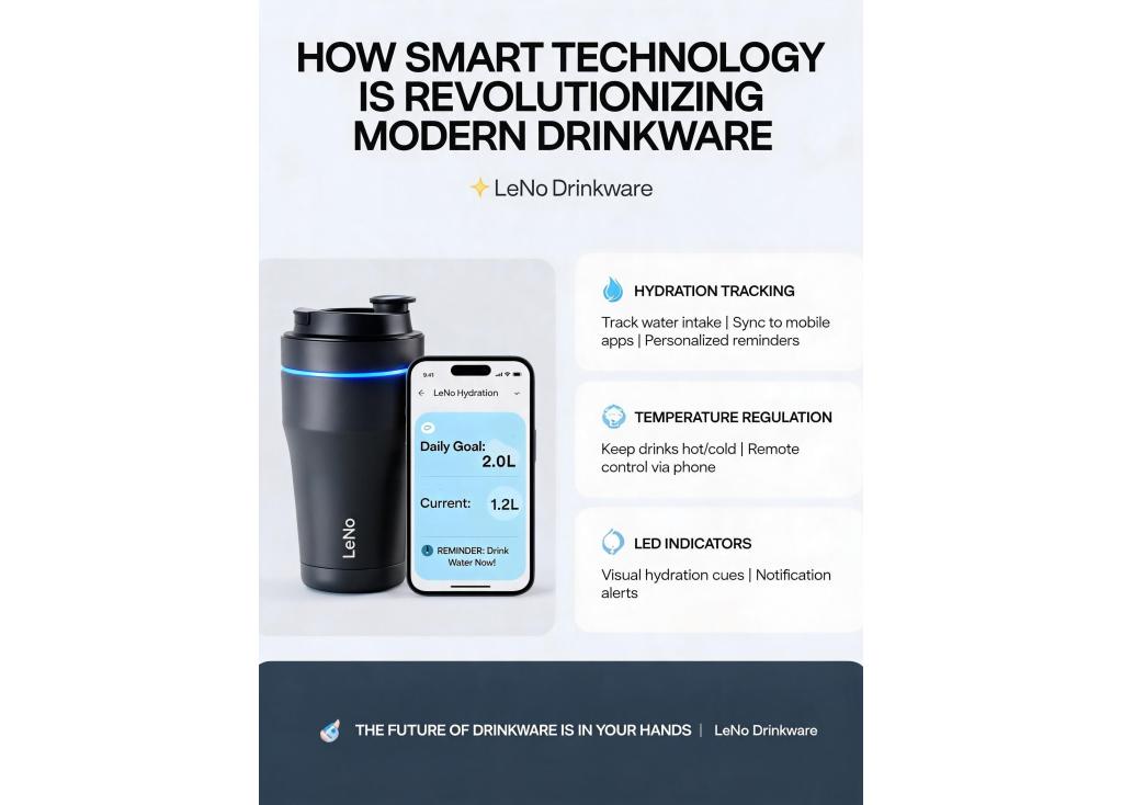 How is the smart technology being integrated into modern drinkware products?