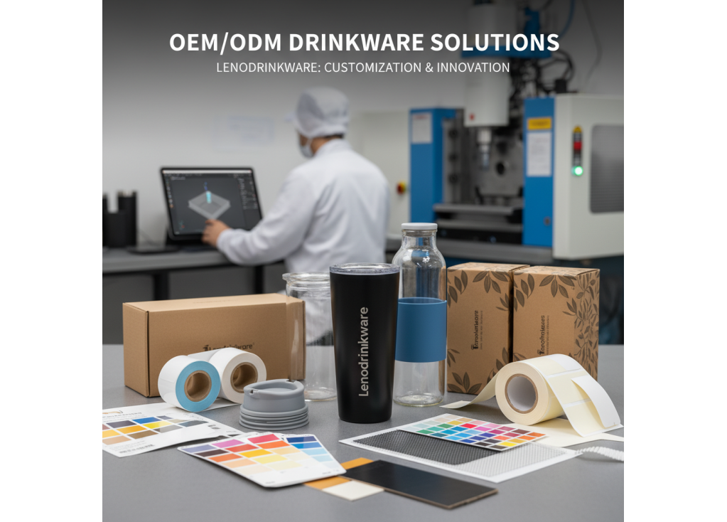 What are the common OEM/ODM service options offered by drinkware factories?