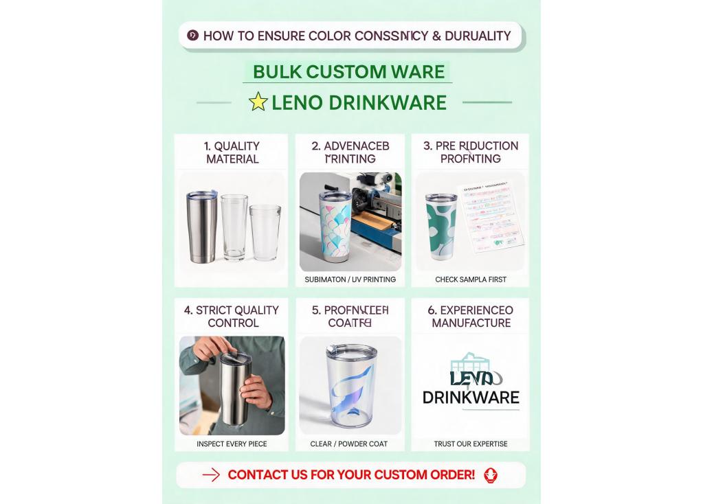 How to ensure color consistency and durability when customizing large quantities of drinkware?