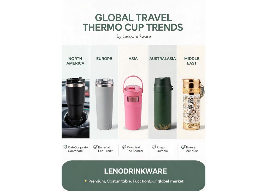 What types of travel thermos cups are in high demand in different international markets?