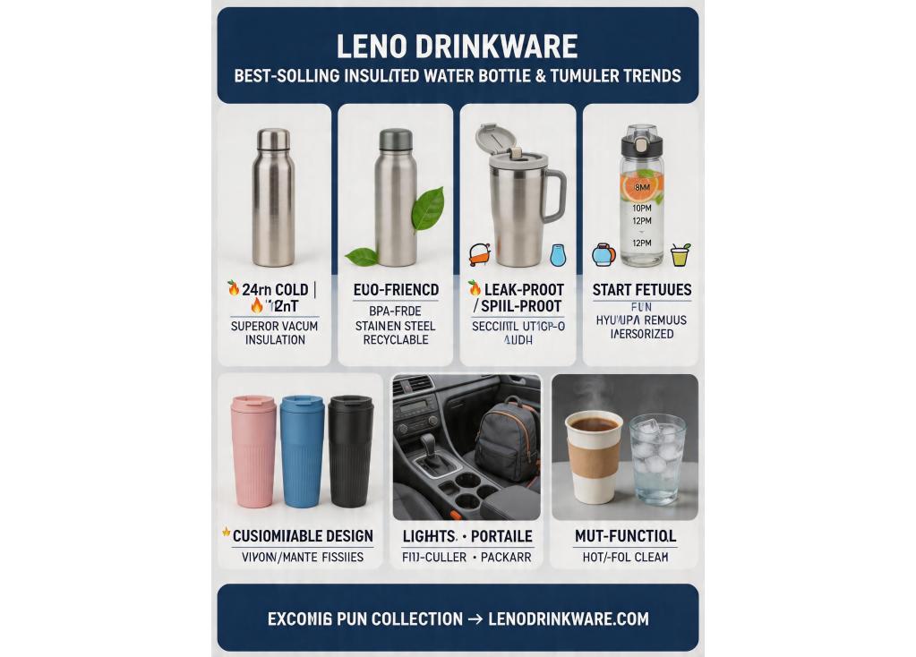 What are the current best-selling features and designs in the insulated water bottle and tumbler market?