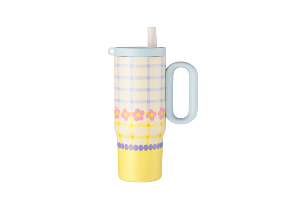 Stainless Steel Tumbler With Straw&Handle Insulated Water Bottle