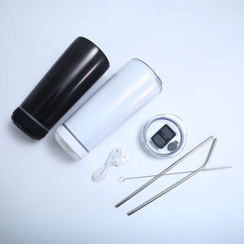 USB Drink Ware 20 oz Stainless Steel Wireless Bluetooth Tumbler Music Smart Mug Bottle With Bluetooth