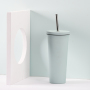 2025 New Arrival Ceramic Liner Milk Tea Special Cup 830ml Large Capacity Stainless Steel Double Wall Vacuum Hot/Cold Suitable