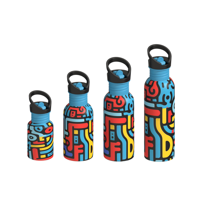 BPA Free 17OZ Stainless Steel Single Wall Portable Flask With Different Sizes and Lids Sport Kids Water Bottle