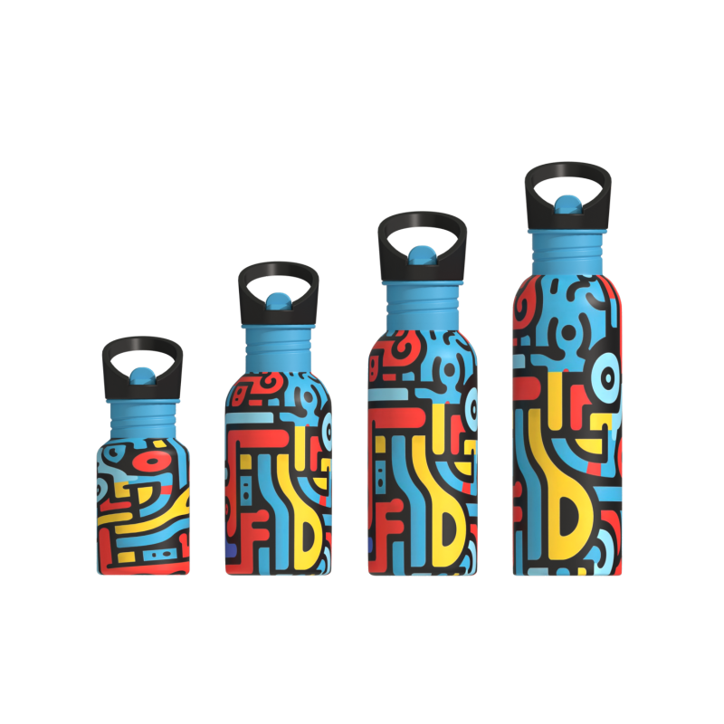 BPA Free 17OZ Stainless Steel Single Wall Portable Flask With Different Sizes and Lids Sport Kids Water Bottle