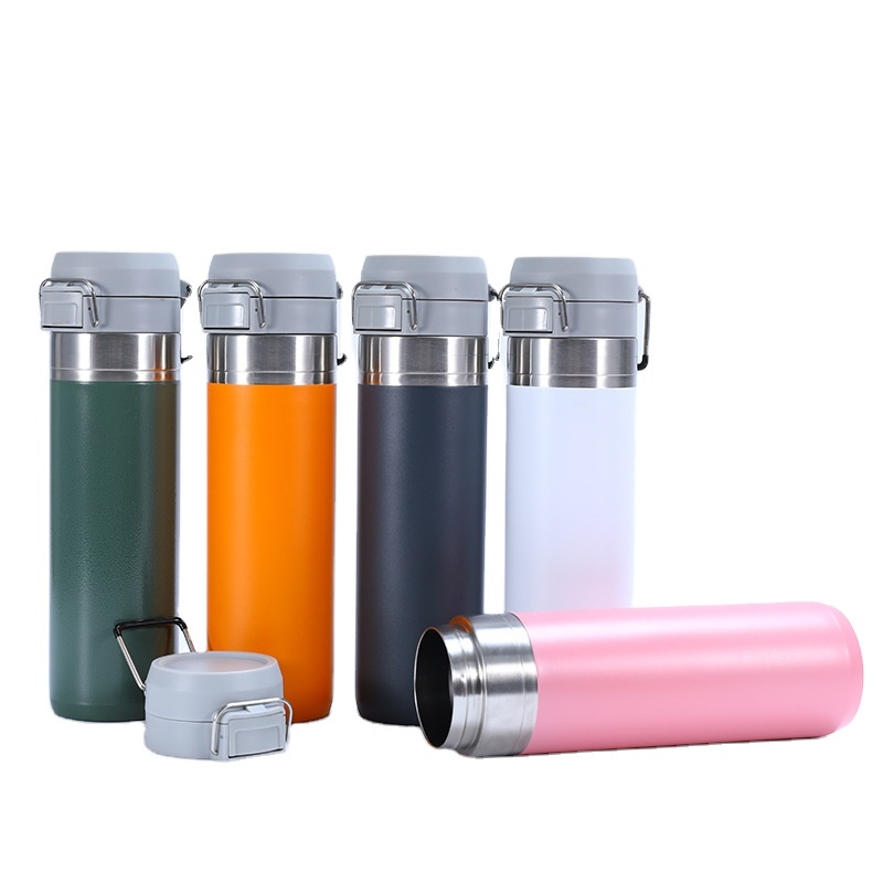Coocodrink High Quality 800ml Customized Water Bottle Powder Coated Double Wall Stainless Steel Vacuum Lock Lid Insulated Water Bottle