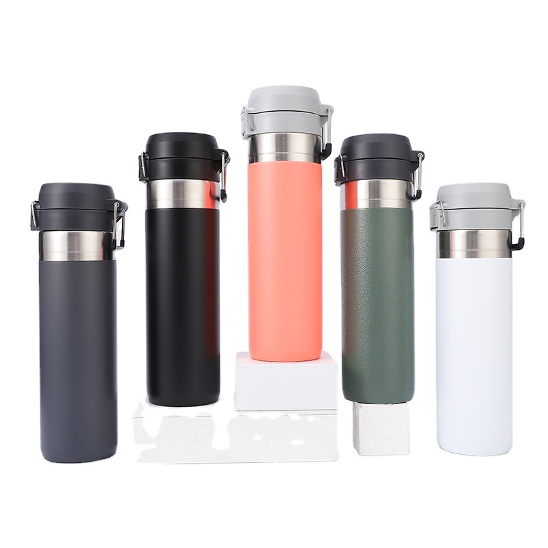 Coocodrink High Quality 800ml Customized Water Bottle Powder Coated Double Wall Stainless Steel Vacuum Lock Lid Insulated Water Bottle