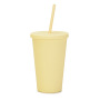 Cross-Border Candy-Colored Double-Layer Coated Plastic Straw Cup Custom 16Oz Reusable Eco-Friendly Food Safe Frosted Casual