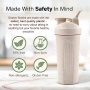 Eco Friendly Protein Shaker Bottle 600ml Sustainable Wheat Straw Drink Shaker Cup BPA Free Blender Cup for Sport