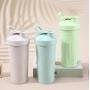 Eco Friendly Protein Shaker Bottle 600ml Sustainable Wheat Straw Drink Shaker Cup BPA Free Blender Cup for Sport