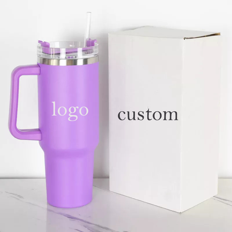 Costom logo High Quality 40oz Tumblers Double Wall Stainless Steel Powder Coated Vacuum Custom Coffee Tumbler for Travel