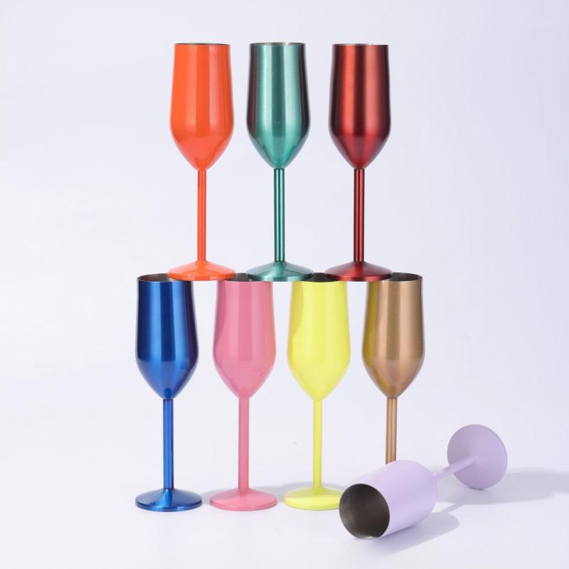 Factory Wholesale Custom Color logo 304 Food Grade Mini Stainless Steel Shot Glass with Lid for Home Party