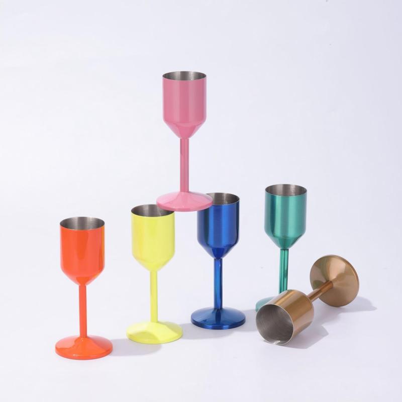 Factory Wholesale Custom Color logo 304 Food Grade Mini Stainless Steel Shot Glass with Lid for Home Party
