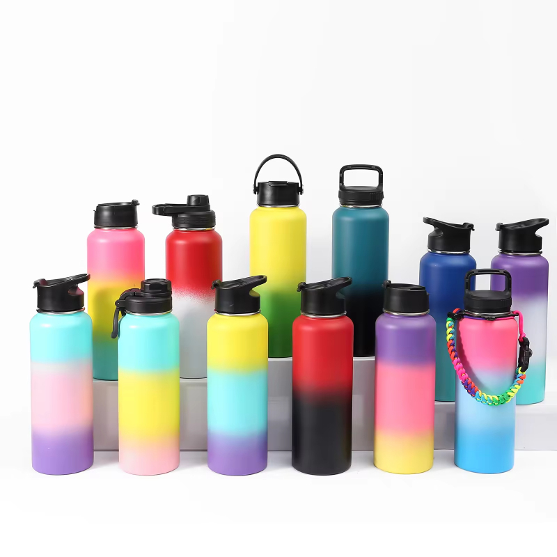 Portable 32oz Wide Mouth Sublimation Blank Water Custom Vacuum Bottle Stainless Steel Thermos Stainless Steel Water Flask