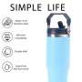 Newest Stainless Steel Insulated Travel Mug Leak Proof Iced Coffee Cup 30oz Tumbler with Handle and 2-in-1 Straw Lid