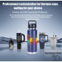Newest Stainless Steel Insulated Travel Mug Leak Proof Iced Coffee Cup 30oz Tumbler with Handle and 2-in-1 Straw Lid