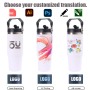 Newest Stainless Steel Insulated Travel Mug Leak Proof Iced Coffee Cup 30oz Tumbler with Handle and 2-in-1 Straw Lid