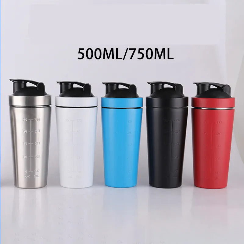 Custom Logo Stainless Steel 500ML Single Wall Gym Sports Water Bottle Fitness Protein Shaker Bottle